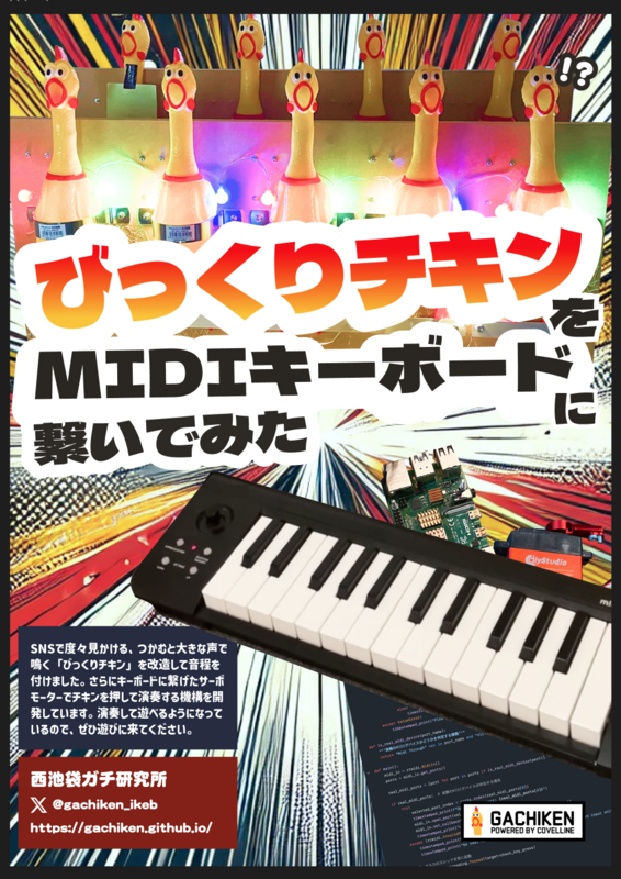 びっくりチキンをMIDIキーボードに繋いでみた